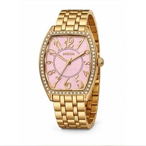Invicta Women’s Wildflower Gold-Tone Watch with Pink Dial, 29mm